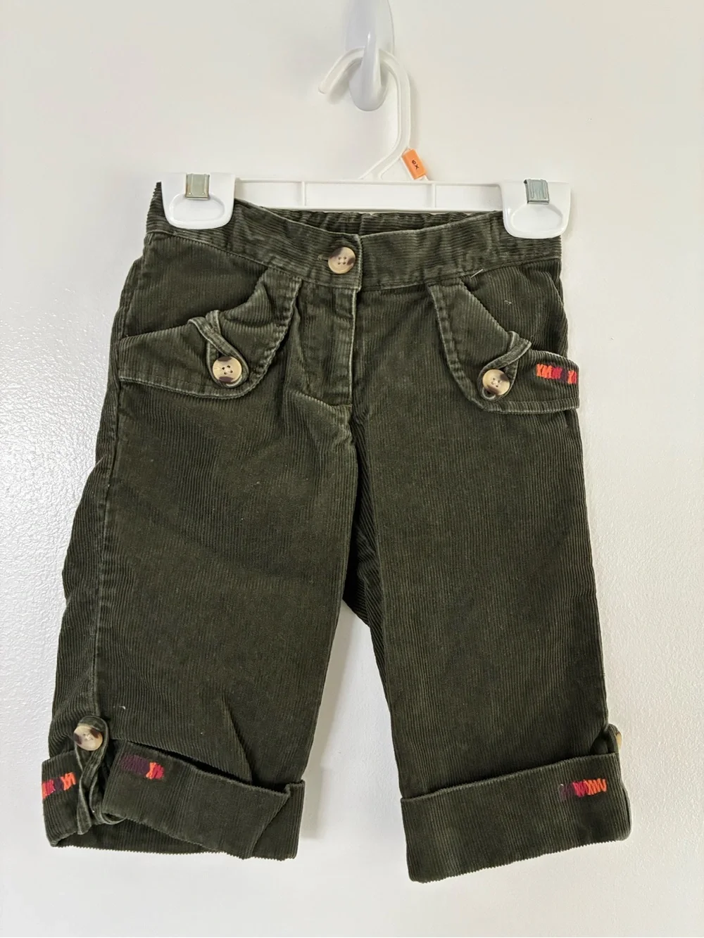 Gymboree Olive Green Corduroy Shorts with Button Details